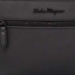 Pre Owned Salvatore Ferragamo Dark Grey Leather Clutch