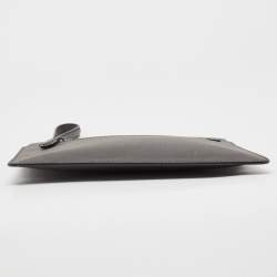 Pre Owned Salvatore Ferragamo Dark Grey Leather Clutch