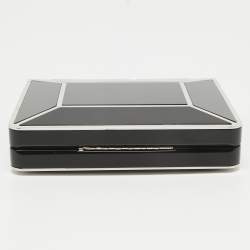 Pre Owned Salvatore Ferragamo Black Metal Plexiglass Dolly Box Clutch
