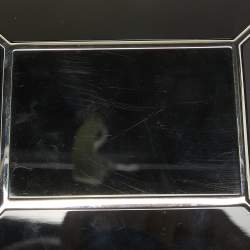 Pre Owned Salvatore Ferragamo Black Metal Plexiglass Dolly Box Clutch