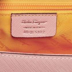 Pre Owned Salvatore Ferragamo Pink Leather Gancini Satchel