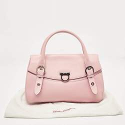 Pre Owned Salvatore Ferragamo Pink Leather Gancini Satchel