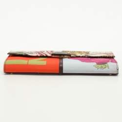 Salvatore Ferragamo Multicolor Jungle Print Fabric Flap Continental Wallet