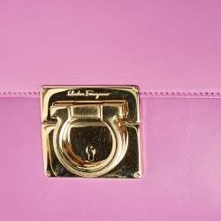 Pre Owned Salvatore Ferragamo Fuchsia Leather Marisol Top Handle Bag