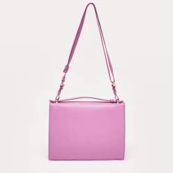 Pre Owned Salvatore Ferragamo Fuchsia Leather Marisol Top Handle Bag