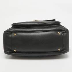 Pre Owned Salvatore Ferragamo Black Leather Sheba Chain Tote