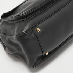 Pre Owned Salvatore Ferragamo Black Leather Sheba Chain Tote