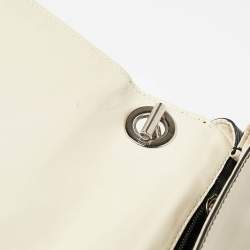 Pre Owned Salvatore Ferragamo Black/Off White Leather Gancini Shoulder Bag