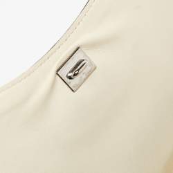 Pre Owned Salvatore Ferragamo Black/Off White Leather Gancini Shoulder Bag