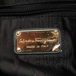 Pre Owned Salvatore Ferragamo Dark Green Leather Fanisa Hobo