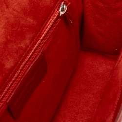 Pre Owned Salvatore Ferragamo Red Gancini Embossed Leather Shoulder Bag