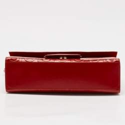 Pre Owned Salvatore Ferragamo Red Gancini Embossed Leather Shoulder Bag