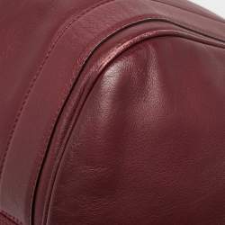 Pre Owned Salvatore Ferragamo Burgundy Bow Drawstring Tote