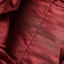 Pre Owned Salvatore Ferragamo Burgundy Bow Drawstring Tote