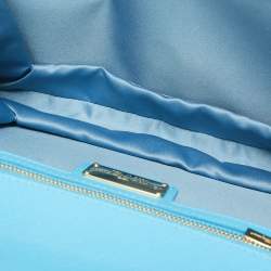 Pre Owned Salvatore Ferragamo Light Blue Leather Ginny Shoulder Bag