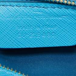 Pre Owned Salvatore Ferragamo Light Blue Leather Ginny Shoulder Bag