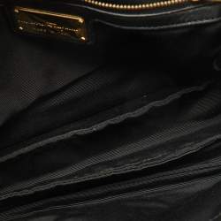 Pre Owned Salvatore Ferragamo Black Quilted Leather Vara Bow Chain Shoulder Bag