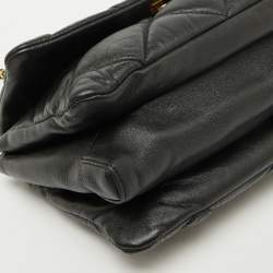 Pre Owned Salvatore Ferragamo Black Quilted Leather Vara Bow Chain Shoulder Bag