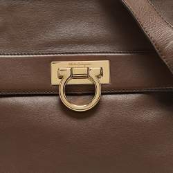Salvatore Ferragamo Beige Leather Medium Sofia Top Handle Bag