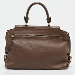 Salvatore Ferragamo Beige Leather Medium Sofia Top Handle Bag