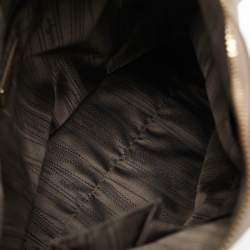 Pre Owned Salvatore Ferragamo Beige Leather Zipped Shoulder Bag