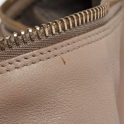 Pre Owned Salvatore Ferragamo Beige Leather Zipped Shoulder Bag