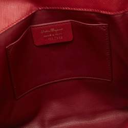 Pre Owned Salvatore Ferragamo Red Leather Miss Vara Slim Clutch