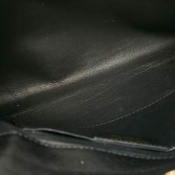 Pre Owned Salvatore Ferragamo Black Saffiano Leather Vara Bow Clutch