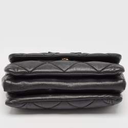 Salvatore Ferragamo Black Quilted Leather Vara Bow Shoulder Bag