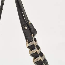 Salvatore Ferragamo Black Patent and Leather Bow Chain Tote