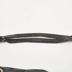 Salvatore Ferragamo Black Patent and Leather Bow Chain Tote