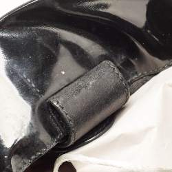 Salvatore Ferragamo Black Patent and Leather Bow Chain Tote