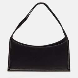 Salvatore Ferragamo Black Satin Frame Shoulder Bag