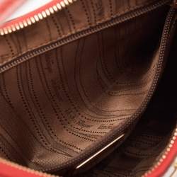 Salvatore Ferragamo Red Leather Gancini Romana Hobo