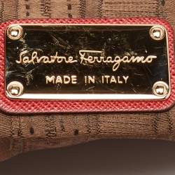Salvatore Ferragamo Red Leather Gancini Romana Hobo