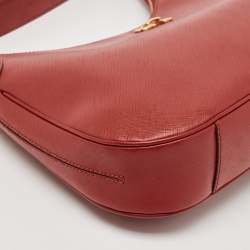 Salvatore Ferragamo Red Leather Gancini Romana Hobo
