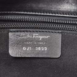 Pre Owned Salvatore Ferragamo Black Leather Chain Flap Shoulder Bag
