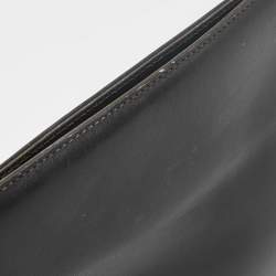 Pre Owned Salvatore Ferragamo Dark Grey Leather Clutch