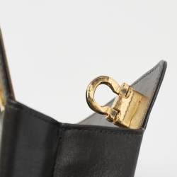 Pre Owned Salvatore Ferragamo Dark Grey Leather Clutch