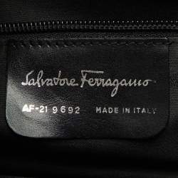 Pre Owned Salvatore Ferragamo Black Leather Shoulder Bag