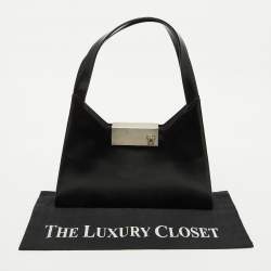 Pre Owned Salvatore Ferragamo Black Leather Shoulder Bag
