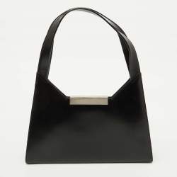 Pre Owned Salvatore Ferragamo Black Leather Shoulder Bag