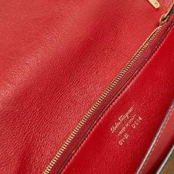 Pre Owned Salvatore Ferragamo Dark Brown Leather Gancio Shoulder Bag