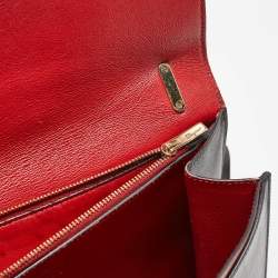 Pre Owned Salvatore Ferragamo Dark Brown Leather Gancio Shoulder Bag