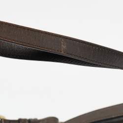 Pre Owned Salvatore Ferragamo Dark Brown Leather Gancio Shoulder Bag