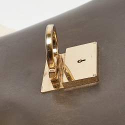 Pre Owned Salvatore Ferragamo Dark Brown Leather Gancio Shoulder Bag