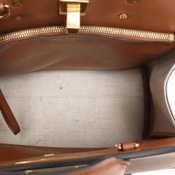 Salvatore Ferragamo Beige/Brown Canvas and Leather Medium The Studio Tote