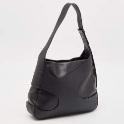 Pre Owned Salvatore Ferragamo Black Leather Cut Out Detail Shoulder Bag