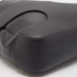 Pre Owned Salvatore Ferragamo Black Leather Cut Out Detail Shoulder Bag