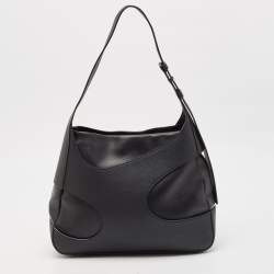 Pre Owned Salvatore Ferragamo Black Leather Cut Out Detail Shoulder Bag